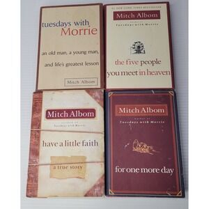 Mitch Albom 4 Book Bundle Inspirational Lot Tuesdays w Morrie For One‎ More Day